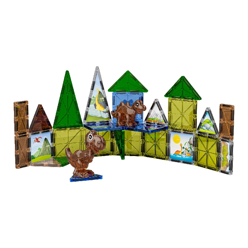 Magnetic Building Blocks with Dinosaurs Set